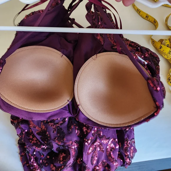 Windsor Tasha Fuchsia Sequin Brocade Mermaid Lace Back Formal Dress - Picture 9 of 12